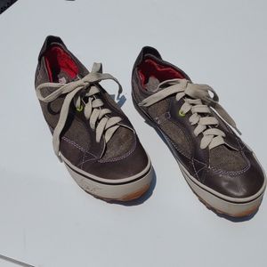 Sorel Mackenzie leather and canvas lace-up hiking shoes